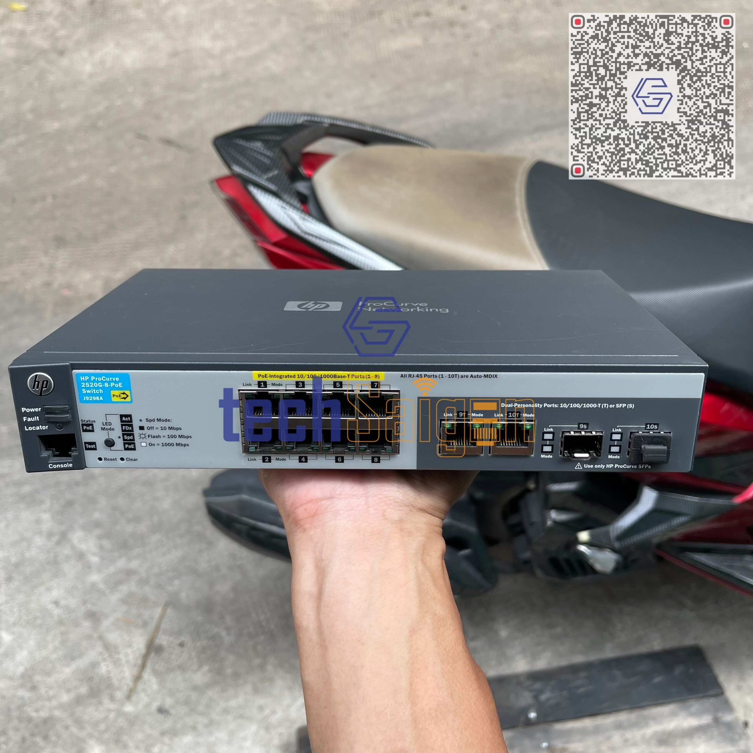 PC周辺機器 hp - HPE 2520-8G-PoE Switch (J9298A) HP Procurve Switch J9298A 2520- 8-PORT PoE 10/100/1000Base-T